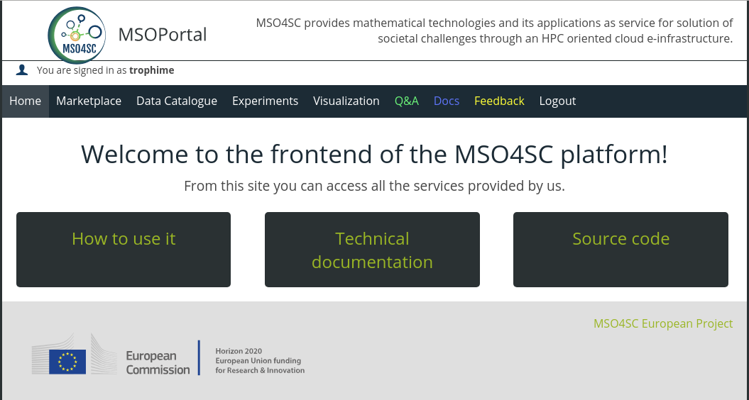 Main page for MSOPortal